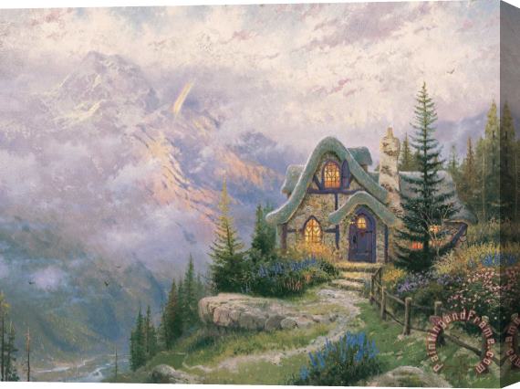 Thomas Kinkade Sweetheart Cottage Iii Stretched Canvas Print / Canvas Art