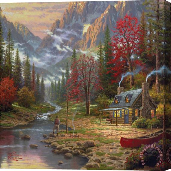 Thomas Kinkade The Good Life Stretched Canvas Painting / Canvas Art