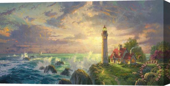 Thomas Kinkade The Guiding Light Stretched Canvas Painting / Canvas Art