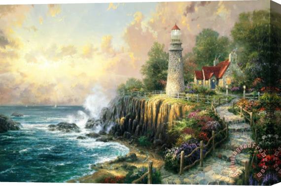 Thomas Kinkade The Light of Peace Stretched Canvas Painting / Canvas Art