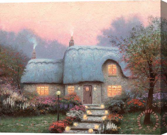 Thomas Kinkade The Lit Path Stretched Canvas Painting / Canvas Art