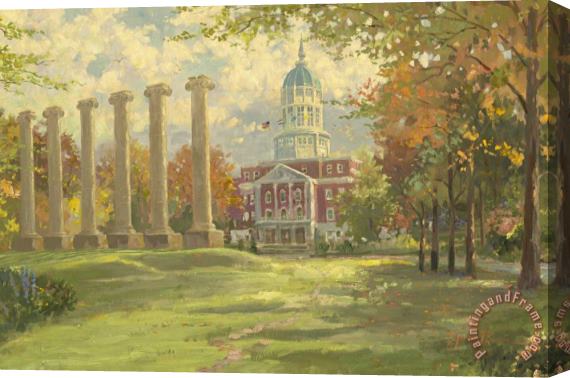 Thomas Kinkade The Majesty of Mizzou Stretched Canvas Painting / Canvas Art