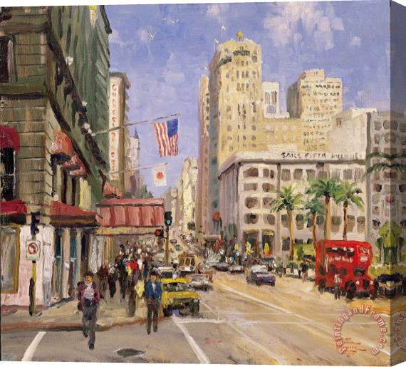 Thomas Kinkade Union Square, San Francisco Stretched Canvas Print / Canvas Art