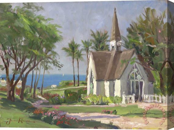 Thomas Kinkade Wailea Chapel Stretched Canvas Painting / Canvas Art