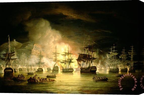 Thomas Luny Bombardment of Algiers Stretched Canvas Painting / Canvas Art