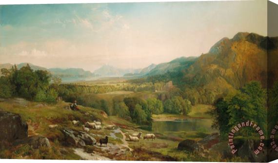 Thomas Moran Minding the Flock Stretched Canvas Painting / Canvas Art