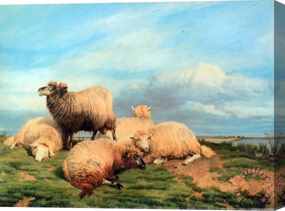 Thomas Sidney Cooper Landscape with Sheep Stretched Canvas Print / Canvas Art