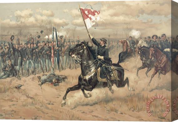 Thure de Thulstrup The Battle of Cedar Creek Virginia Stretched Canvas Print / Canvas Art