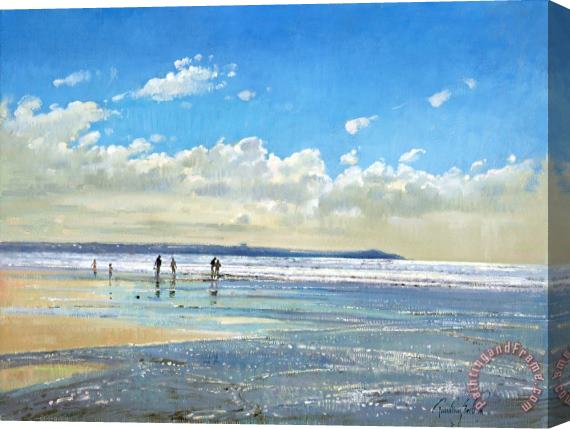Timothy Easton Paddling At The Edge Stretched Canvas Painting / Canvas Art