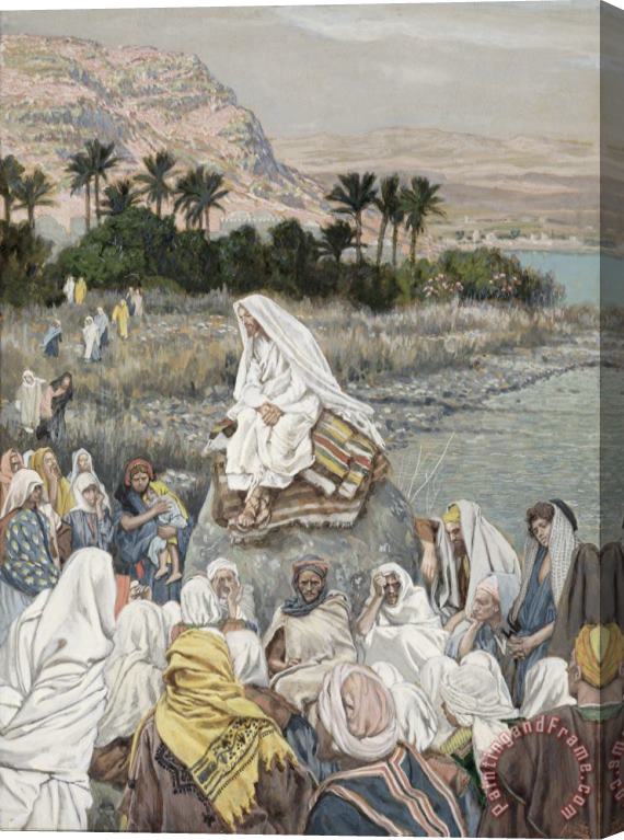 Tissot Jesus Preaching by the Seashore Stretched Canvas Painting / Canvas Art