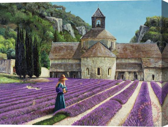 Trevor Neal Lavender Picker - Abbaye Senanque - Provence Stretched Canvas Painting / Canvas Art