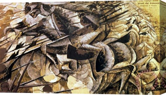 Umberto Boccioni The Charge of the Lancers Stretched Canvas Painting / Canvas Art