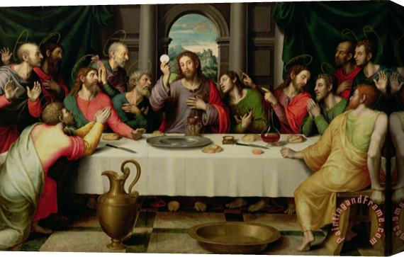 Vicente Juan Macip The Last Supper Stretched Canvas Painting / Canvas Art