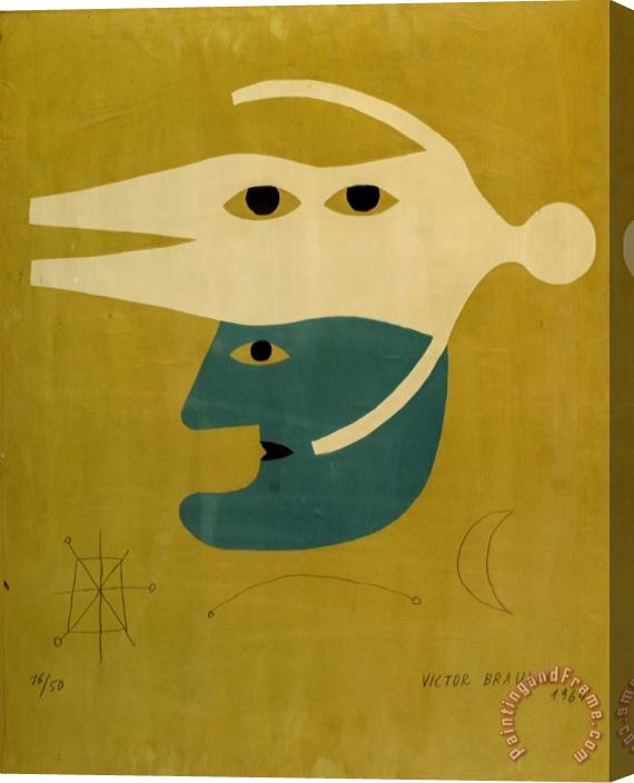 Victor Brauner Composition , 1964 Stretched Canvas Painting / Canvas Art