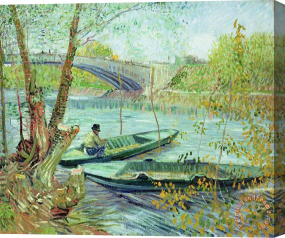 Vincent Van Gogh Fishing in the Spring Stretched Canvas Painting / Canvas Art