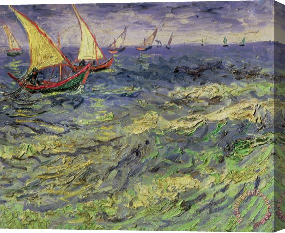 Vincent van Gogh Seascape At Saintes-maries 1888 Stretched Canvas Painting / Canvas Art