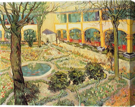 Vincent van Gogh The Asylum Garden at Arles Stretched Canvas Painting / Canvas Art