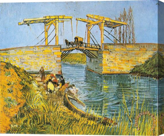 Vincent van Gogh The Bridge of Langlois at Arles with Laundresses Stretched Canvas Print / Canvas Art