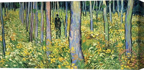 Vincent van Gogh Undergrowth with Two Figures Stretched Canvas Painting / Canvas Art