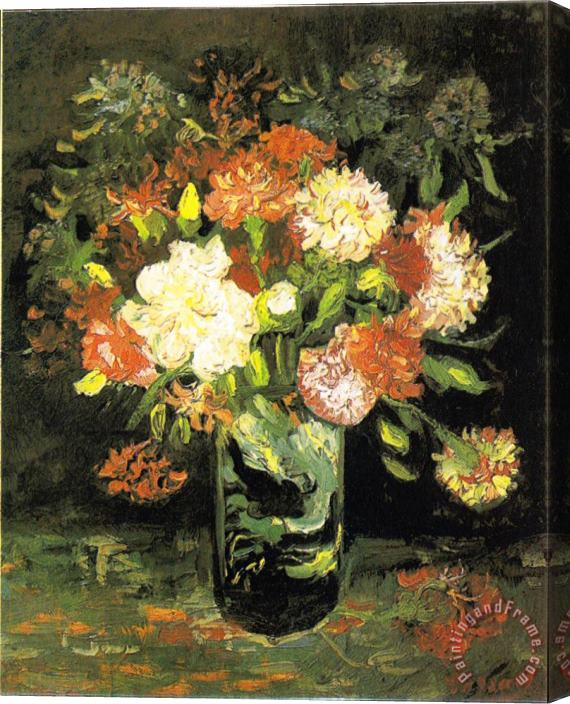 Vincent van Gogh Vase with Carnations Stretched Canvas Print / Canvas Art