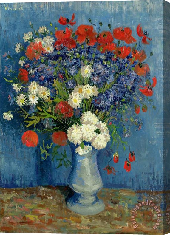 Vincent van Gogh Vase with Cornflowers and Poppies Stretched Canvas Painting / Canvas Art