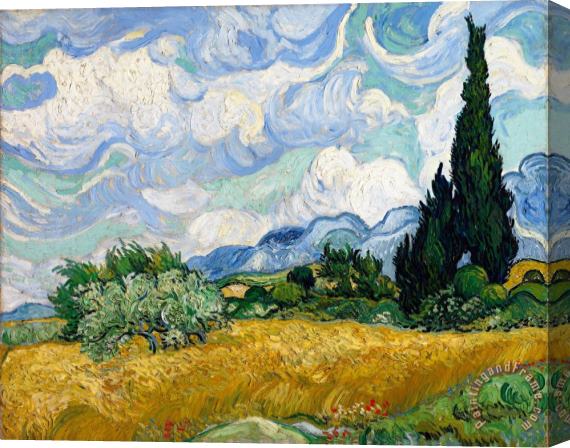 Vincent van Gogh Wheat Field with Cypresses Stretched Canvas Print / Canvas Art