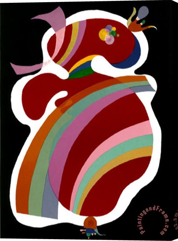 Wassily Kandinsky La Forme Rouge 1938 Stretched Canvas Print / Canvas Art
