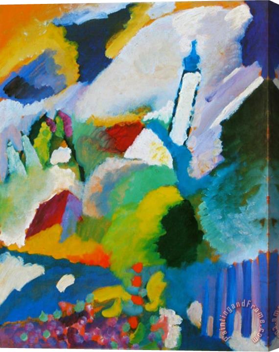 Wassily Kandinsky The Church in Murnau Stretched Canvas Painting / Canvas Art