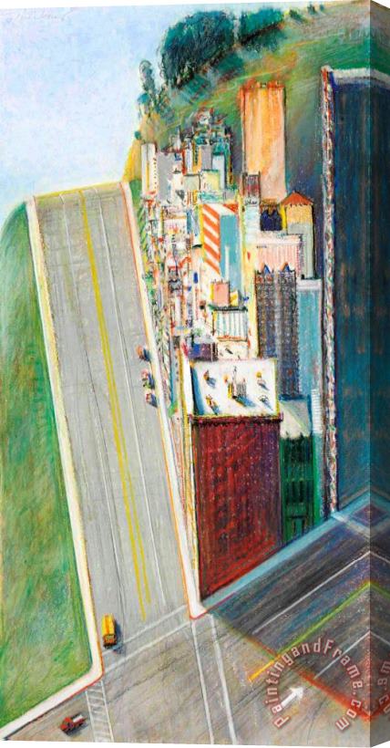 Wayne Thiebaud City And Streets, 1995 Stretched Canvas Painting / Canvas Art