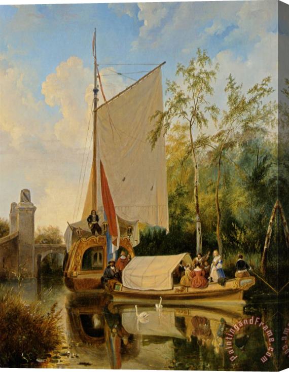 Wijnandus Johannes Josephus Nuyen The Boating Party Stretched Canvas Print / Canvas Art