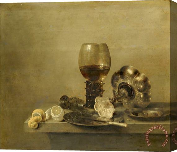 Willem Claesz Heda Still Life with a Broken Glass Stretched Canvas Painting / Canvas Art