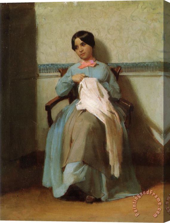 William Adolphe Bouguereau A Portrait of Léonie Bouguereau Stretched Canvas Print / Canvas Art