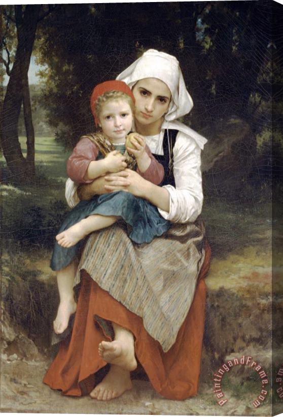 William Adolphe Bouguereau Breton Brother And Sister Stretched Canvas Painting / Canvas Art