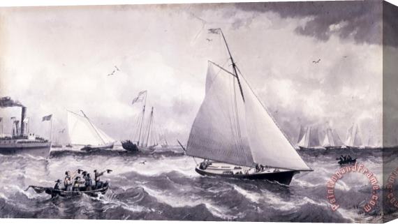 William Bradford New Bedford Yacht Club Off New Bedford Stretched Canvas Print / Canvas Art