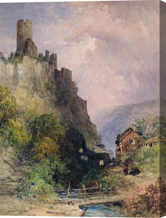 William Callow  The Castle of Katz on the Rhine Stretched Canvas Print / Canvas Art