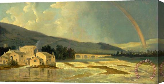 William Hodges Otley Bridge on The River Wharfe Stretched Canvas Print / Canvas Art