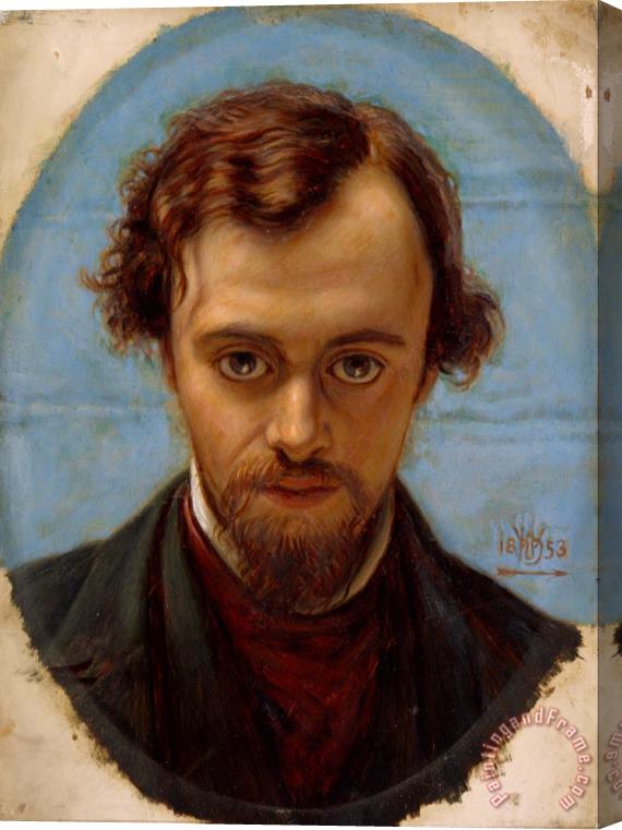 William Holman Hunt Portrait of Dante Gabriel Rossetti at 22 Years of Age Stretched Canvas Painting / Canvas Art