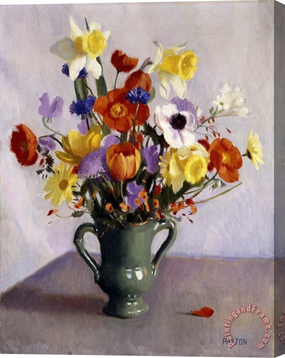 William McGregor Paxton Spring Bouquet Stretched Canvas Print / Canvas Art