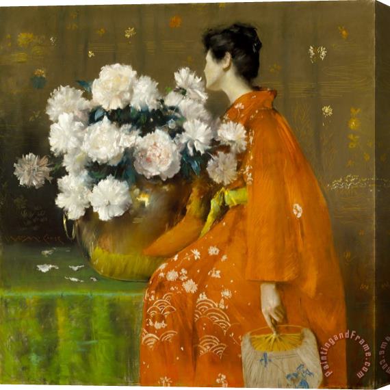 William Merritt Chase Spring Flowers (peonies) Stretched Canvas Print / Canvas Art