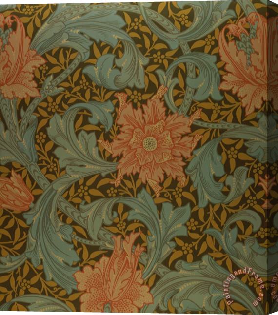 William Morris 'Single Stem' wallpaper design Stretched Canvas Painting / Canvas Art