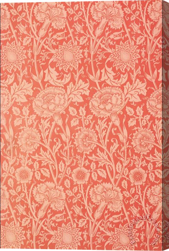 William Morris Pink And Rose Wallpaper Design Stretched Canvas Print / Canvas Art