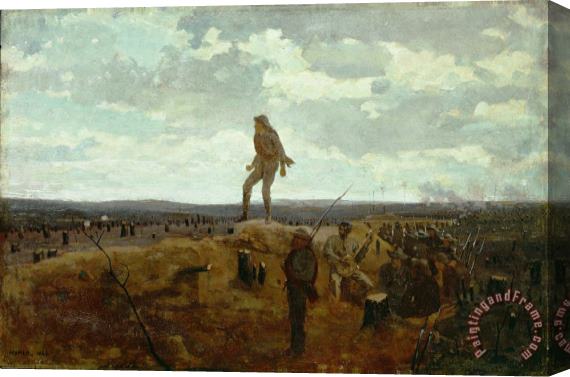 Winslow Homer Defiance - Inviting a Shot Before Petersburg Stretched Canvas Painting / Canvas Art
