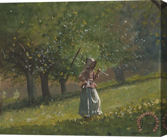 Winslow Homer Girl with Hay Rake Stretched Canvas Print / Canvas Art