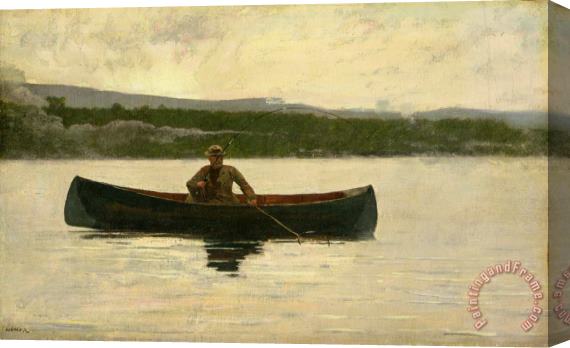 Winslow Homer Playing a Fish Stretched Canvas Painting / Canvas Art