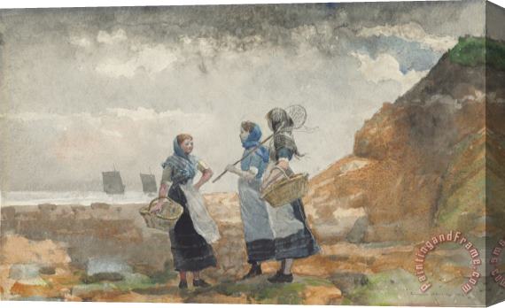 Winslow Homer Three Fisher Girls, Tynemouth Stretched Canvas Print / Canvas Art
