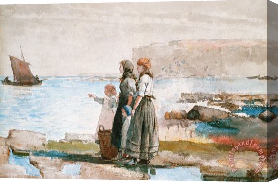 Winslow Homer Waiting for the return of the Fishing Fleets Stretched Canvas Painting / Canvas Art