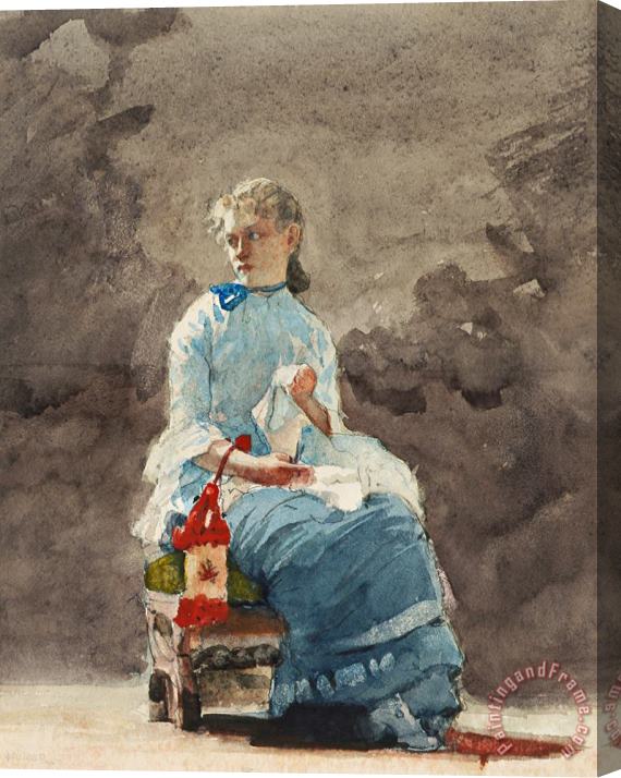 Winslow Homer Woman Sewing Stretched Canvas Print / Canvas Art
