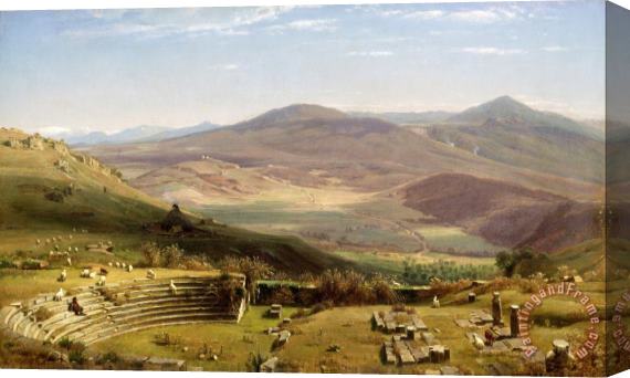 Worthington Whittredge The Amphitheatre of Tusculum And Albano Mountains, Rome Stretched Canvas Painting / Canvas Art