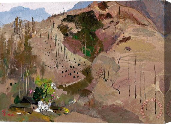 Wu Guanzhong Amidst The Daba Mountains, 1979 Stretched Canvas Print / Canvas Art
