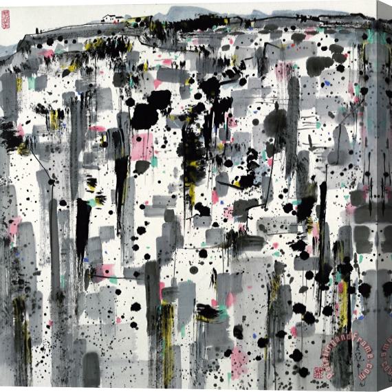 Wu Guanzhong Cliff, 1989 Stretched Canvas Print / Canvas Art